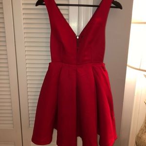 Red party dress from Nasty Gal